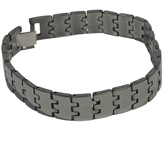 Men's Tungsten Gun Metal Colored Bracelet - Picture 1 of 3